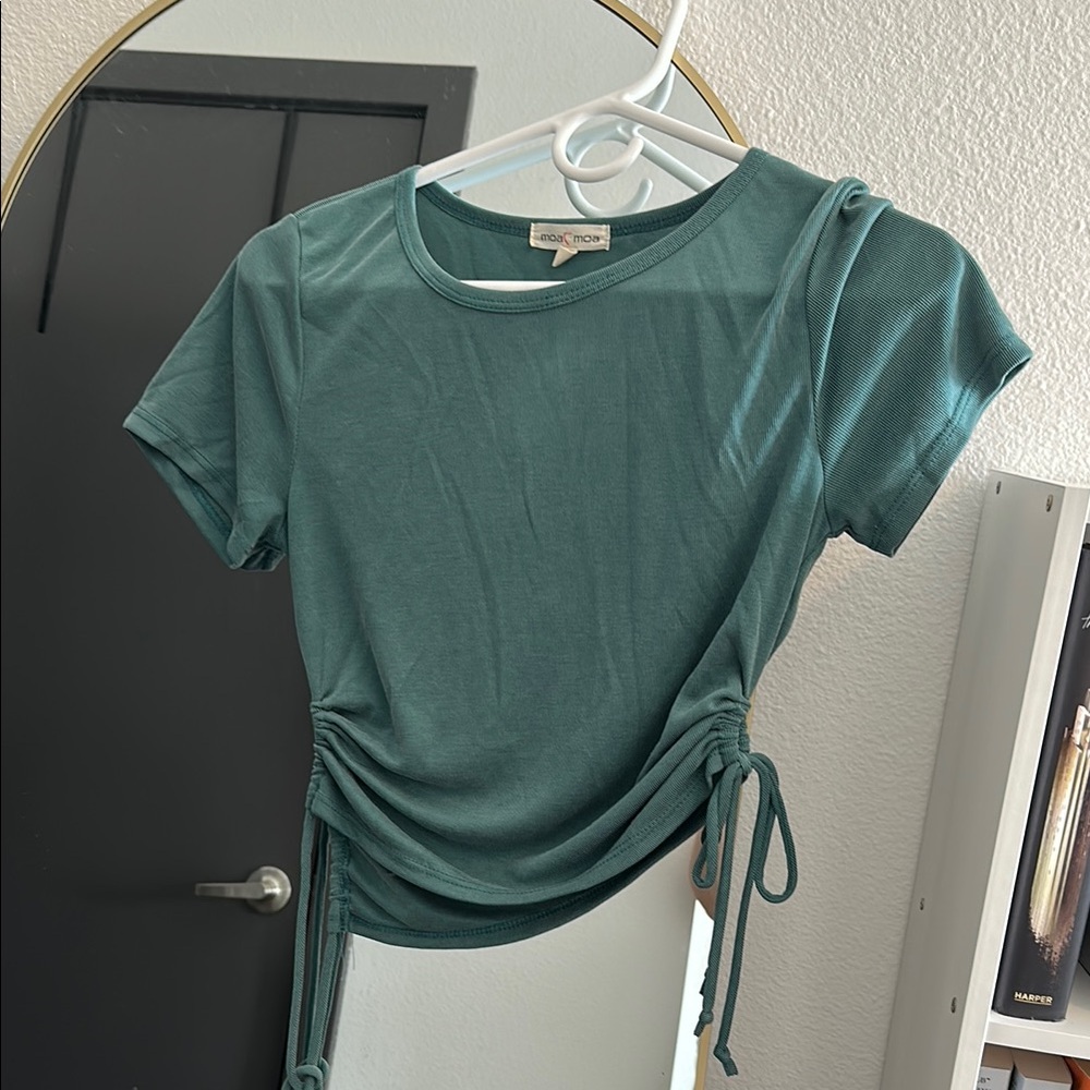 Turquoise Ruched Top